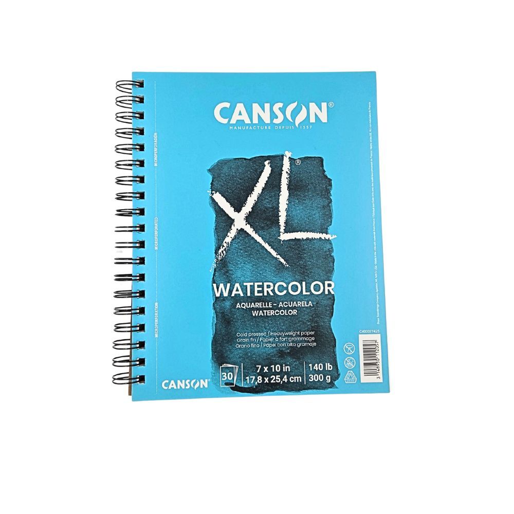 Canson XL cahier spiral de papier aquarelle 7x10 (30 feuilles) 140lbs Canson XL cahier spiral de papier aquarelle 7x10 (30 feuilles) 140lbs