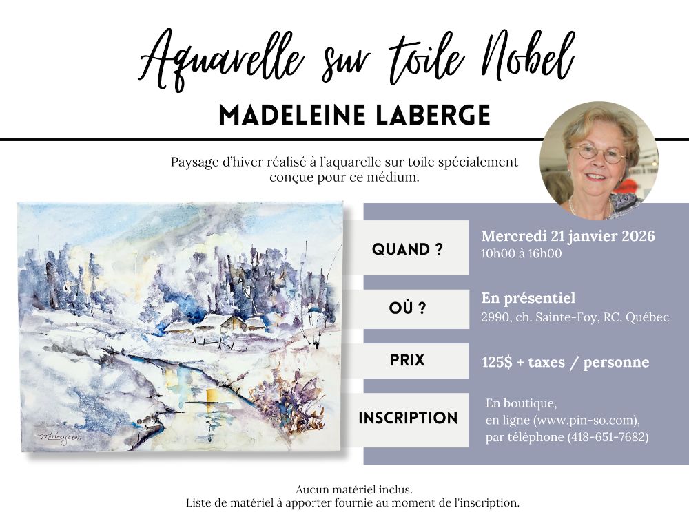 2026-01-21 Aquarelle sur toile Nobel - Madeleine Laberge 2026-01-21 Aquarelle sur toile Nobel - Madeleine Laberge