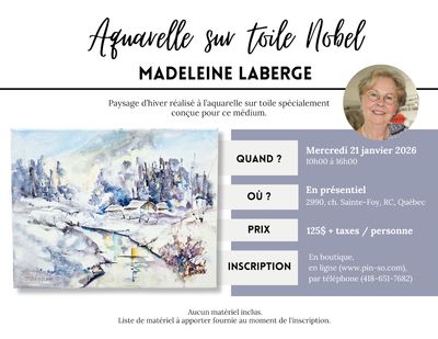2026-01-21 Aquarelle sur toile Nobel - Madeleine Laberge