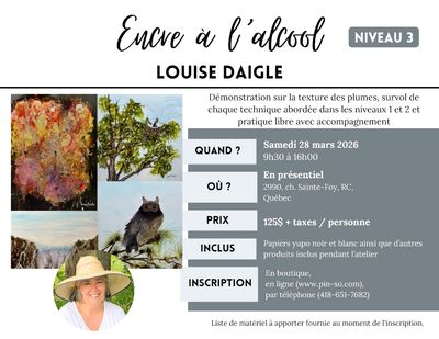 2026-03-28 Encre à l'alcool Niveau 3 - Louise Daigle