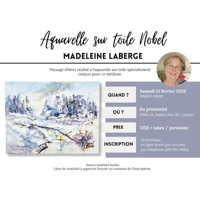 2026-02-21 Aquarelle sur toile Nobel - Madeleine Laberge