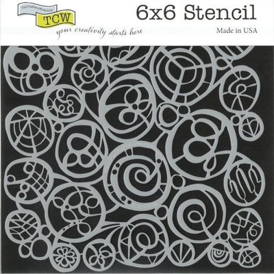 Pochoir Cercle festif (Circle fest) 6"x6" TCW1089s
