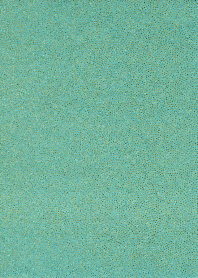 Papier Chiyogami 808C 9 Papier Chiyogami 808C 9"x12" - Motifs géométriques avec points or en demi cercle sur fond turquoise