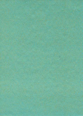 Papier Chiyogami 808C 9"x12" - Motifs géométriques avec points or en demi cercle sur fond turquoise