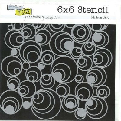 Stencil Mini Mod spirals 6"x6" TCW424S