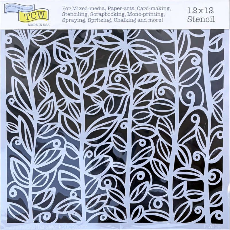 Pochoir Leafy Vines 12"x12" TCW1061