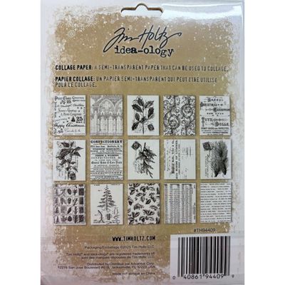 Tim holtz idea-ology Collage paper Christmas 30 pieces