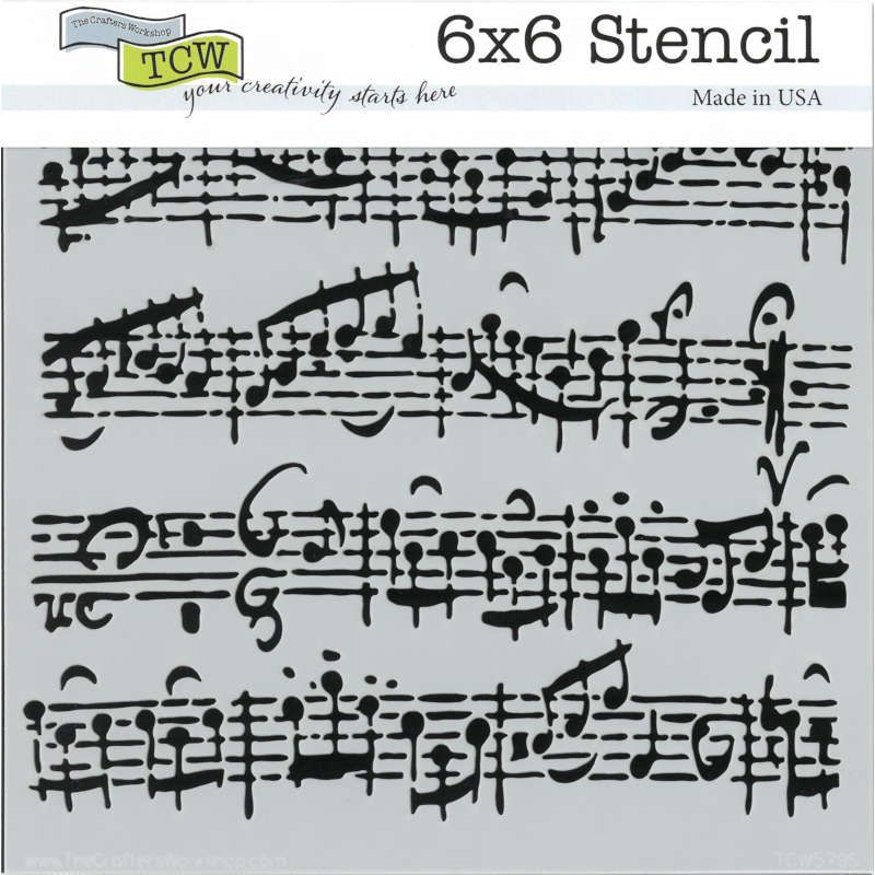Stencil Mini Sheet Music) 6 Stencil Mini Sheet Music) 6"x6" TCW579s
