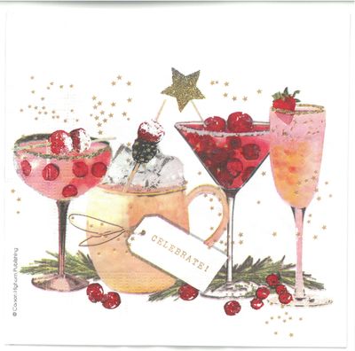 Serviettes de table - Célébration et Champagne cocktail (total de 10)