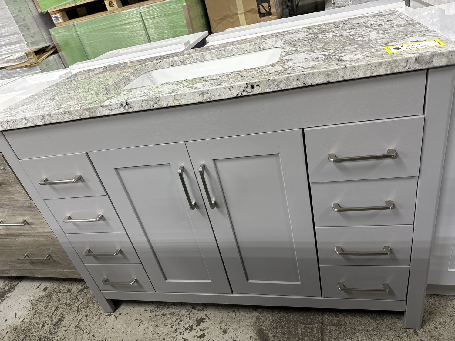 48x22 gray bathroom vanity with top and sink