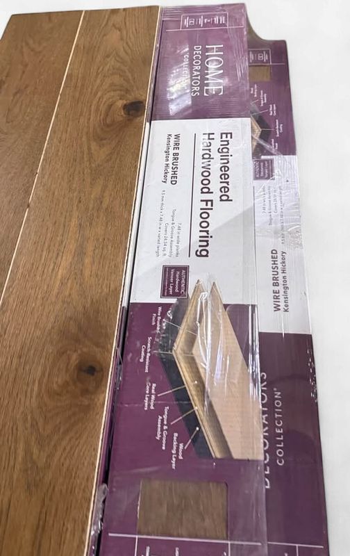 Kensington Hickory 3/8 in. T X 7.5 in. W Tongue &amp; Groove Wire Brushed Engineered Hardwood Flooring