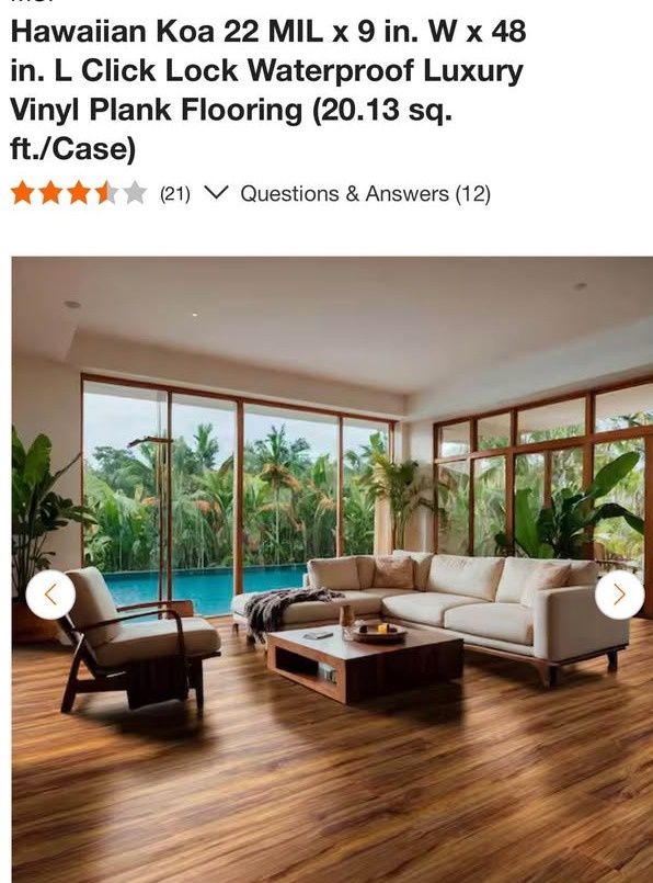 Hawaiian Koa 22 MIL x 9 in. W x 48 in. L Click Lock Waterproof Luxury Vinyl Plank Flooring 20.13