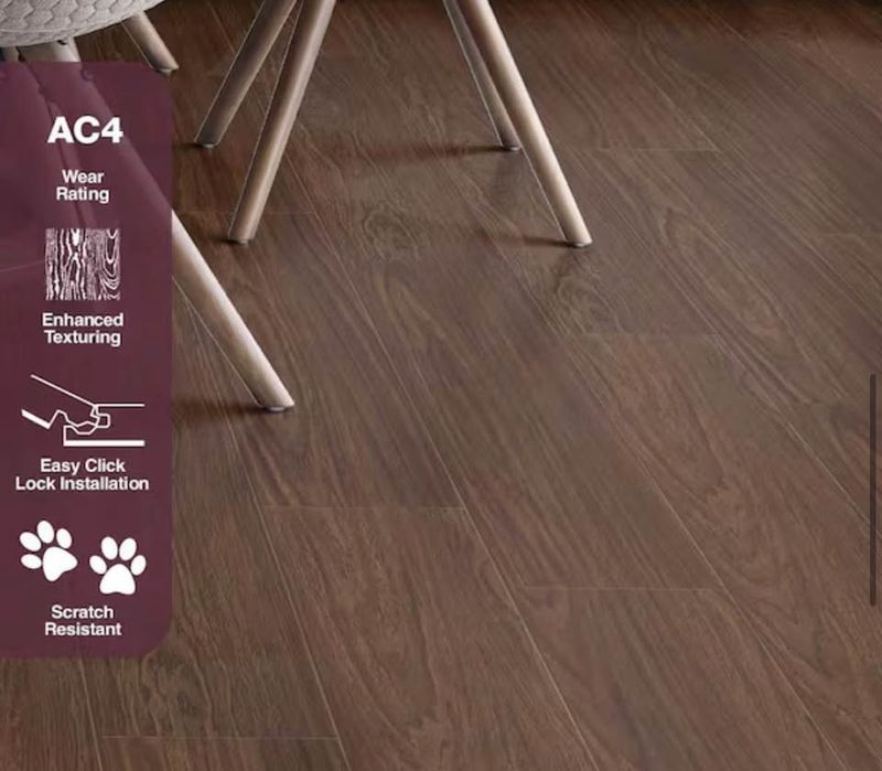 Millside Hickory 12 mm T x 8 in. W Waterproof Laminate Wood flooring