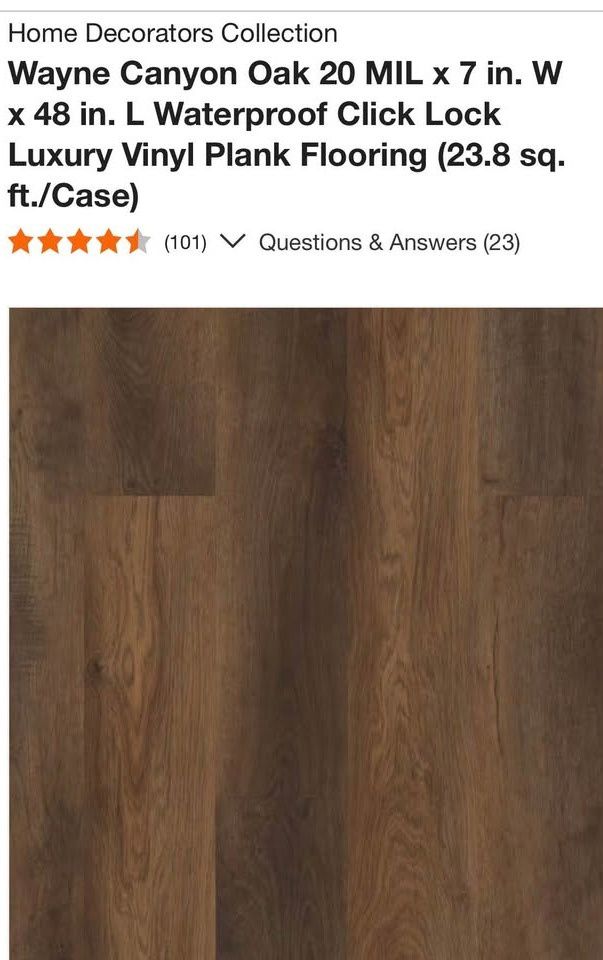 Wayne Canyon Oak 20 MIL x 7 in. W x 48 in. L Waterproof Click Lock Luxury Vinyl Plank Flooring