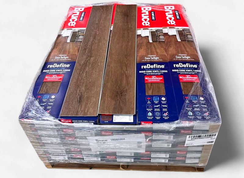 Bruce redefine Cocoa Twilight 22 MIL 7 in. W x 48 in. L Waterproof Click Lock Vinyl Tile Flooring