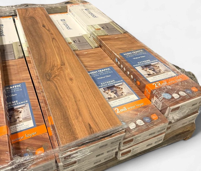Pallet of 13 cases Lifeproof walnut glen vinyl flooring