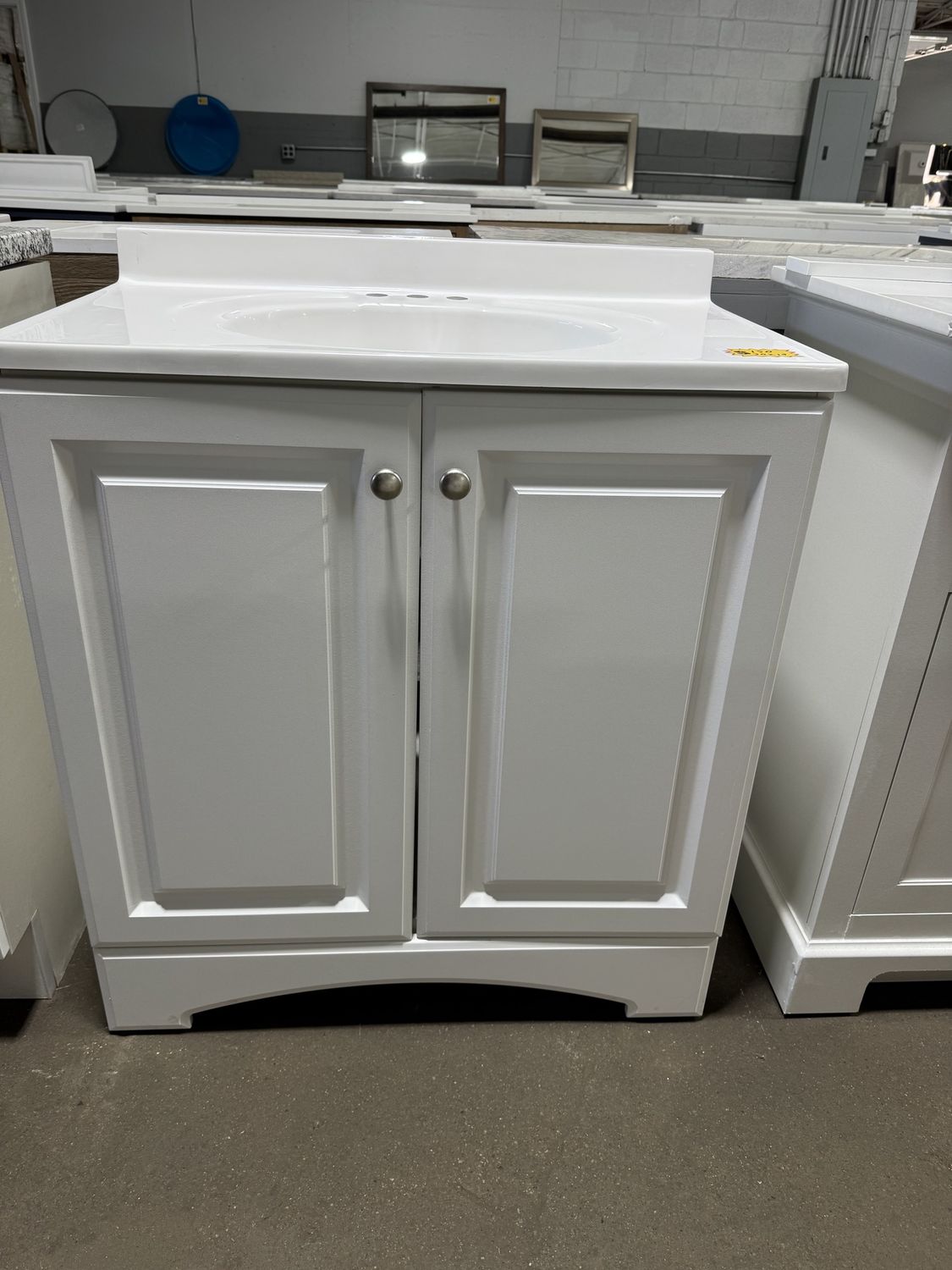 Glacier Bay 30 in. X 19 in. White Bath Vanity with White Cultured Marble Top