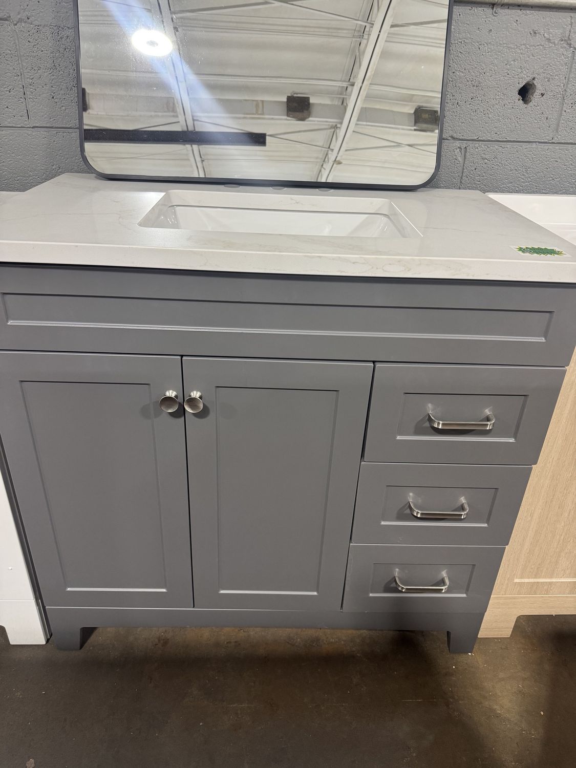 Dark Gray 49 in. X 22 in. Bathroom Vanity With Custom Quartz Top