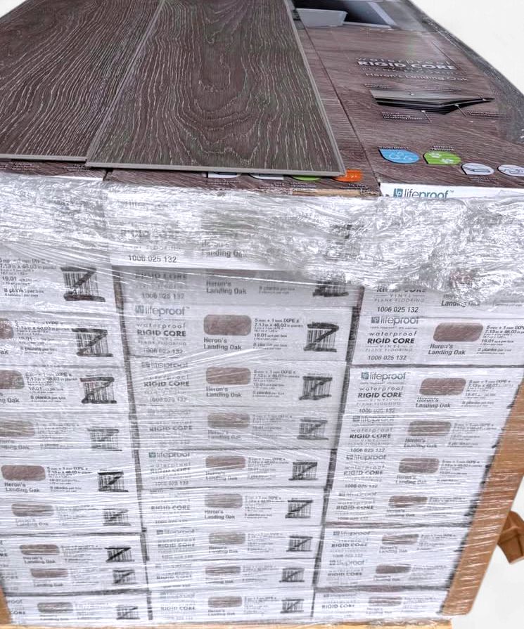 Pallets of lifeproof flooring 6mm/20 mil wear layer 3 colors