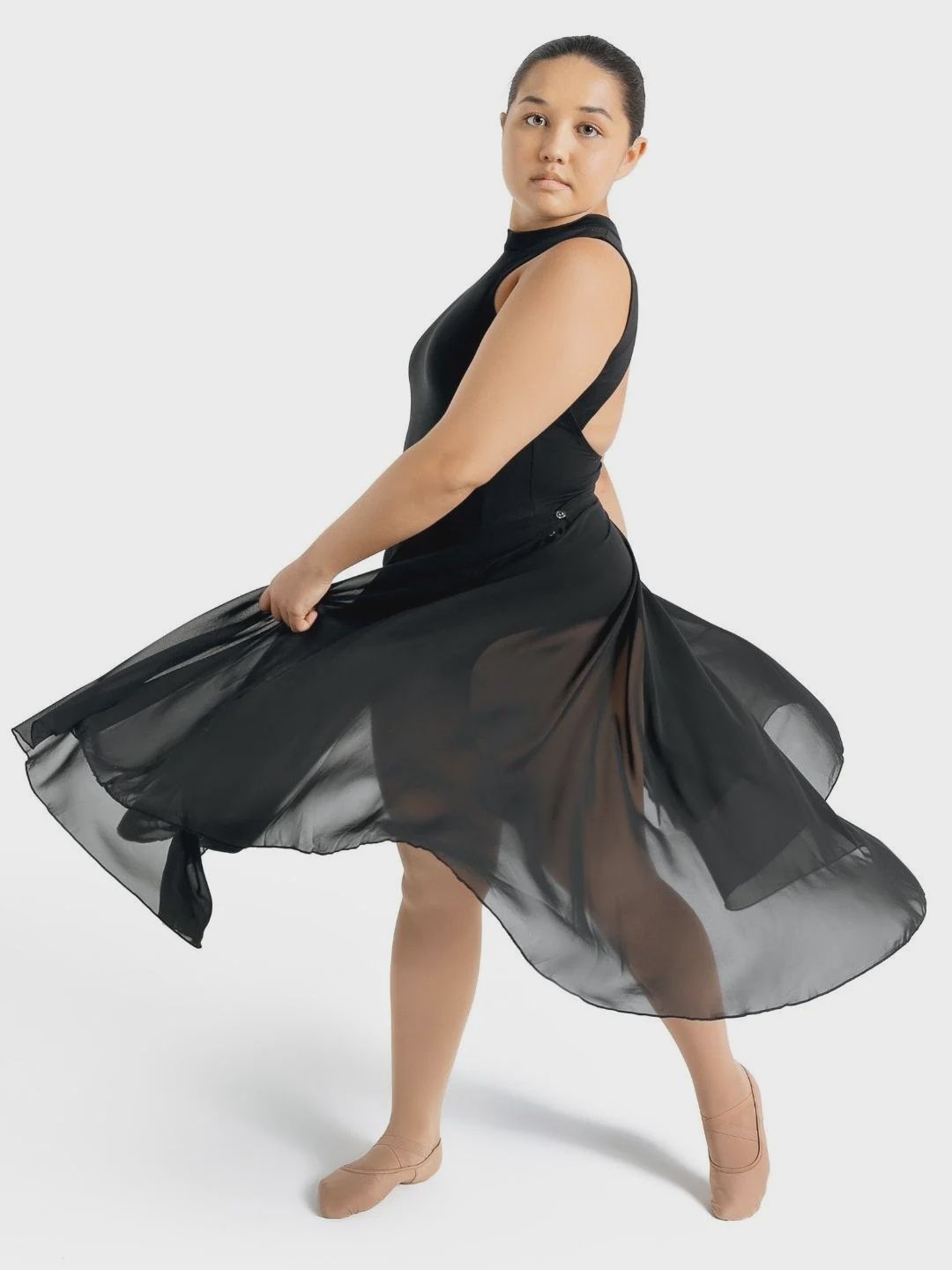 Studio Collection Mid Calf Skirt, Color: Black, Size: S