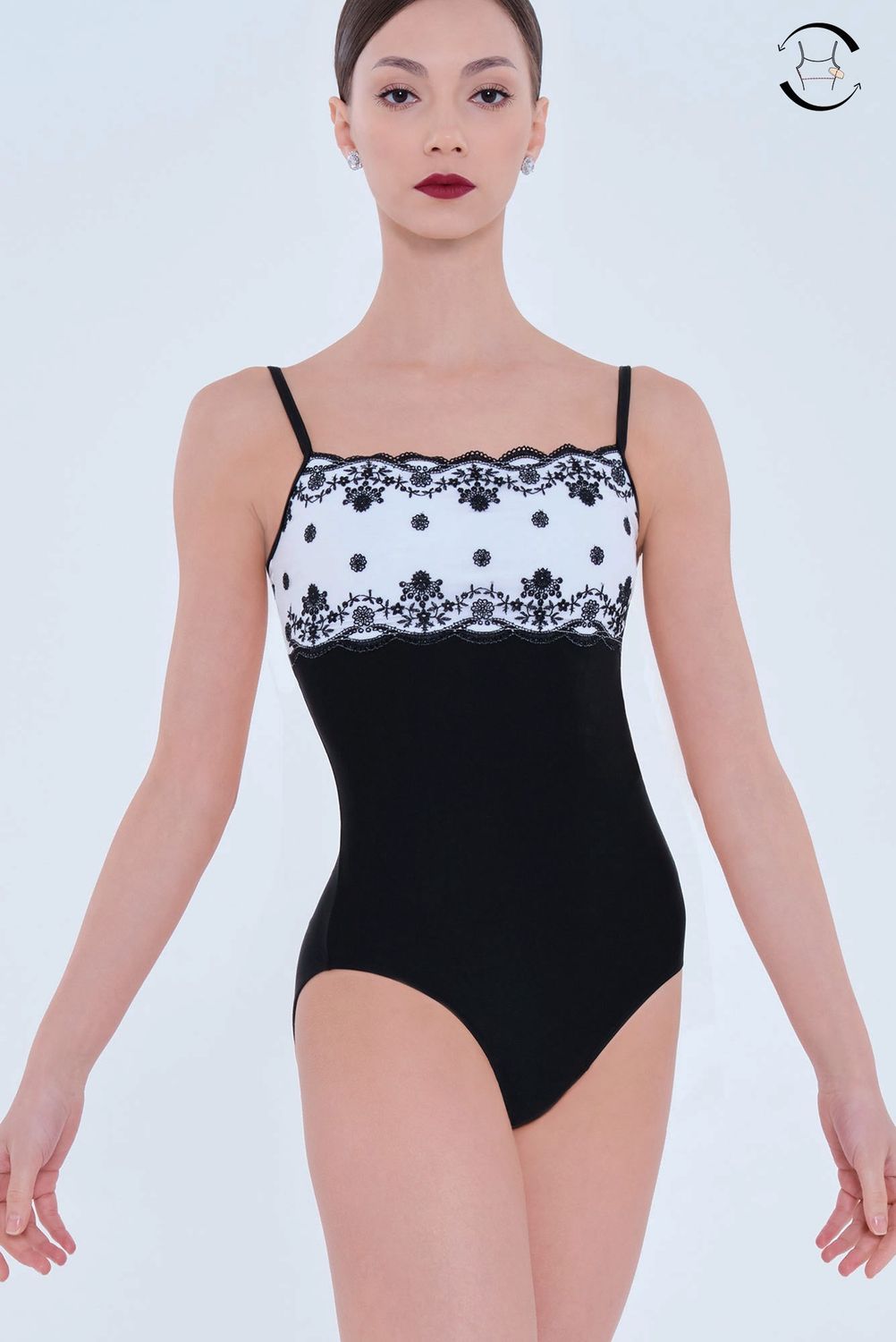 ETERNA Camisole Leotard w Embroidered Details
