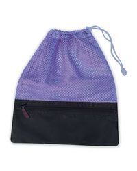 Drawstring Mesh Bag with Zippered Pocket