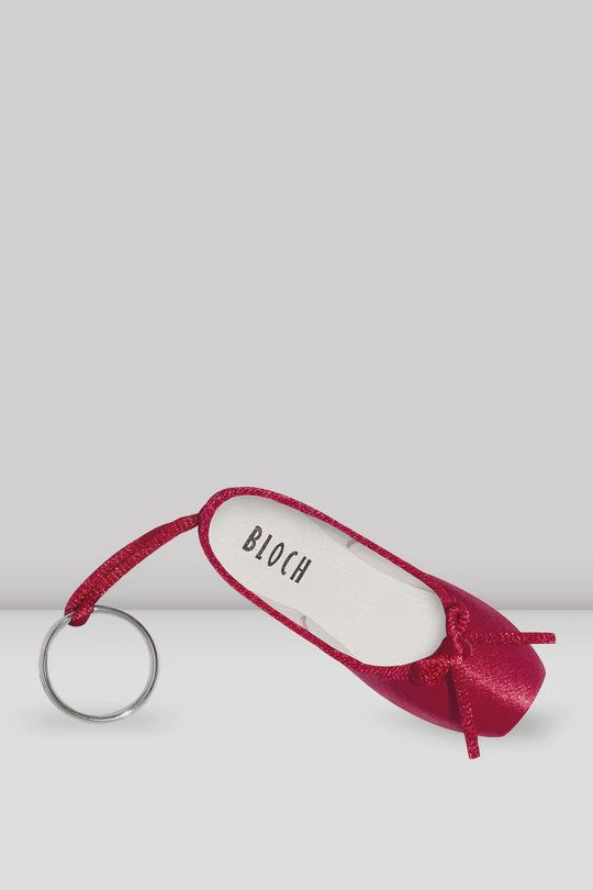 Bloch Mini Pointe Shoe Satin Keychain/Keyring, Color: Red