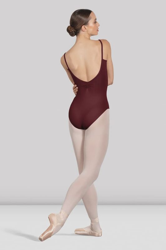 Ladies Arianne Camisole Leotard /Pinch Front and Back -Burgundy