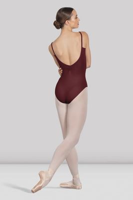 Ladies Arianne Camisole Leotard /Pinch Front and Back -Burgundy