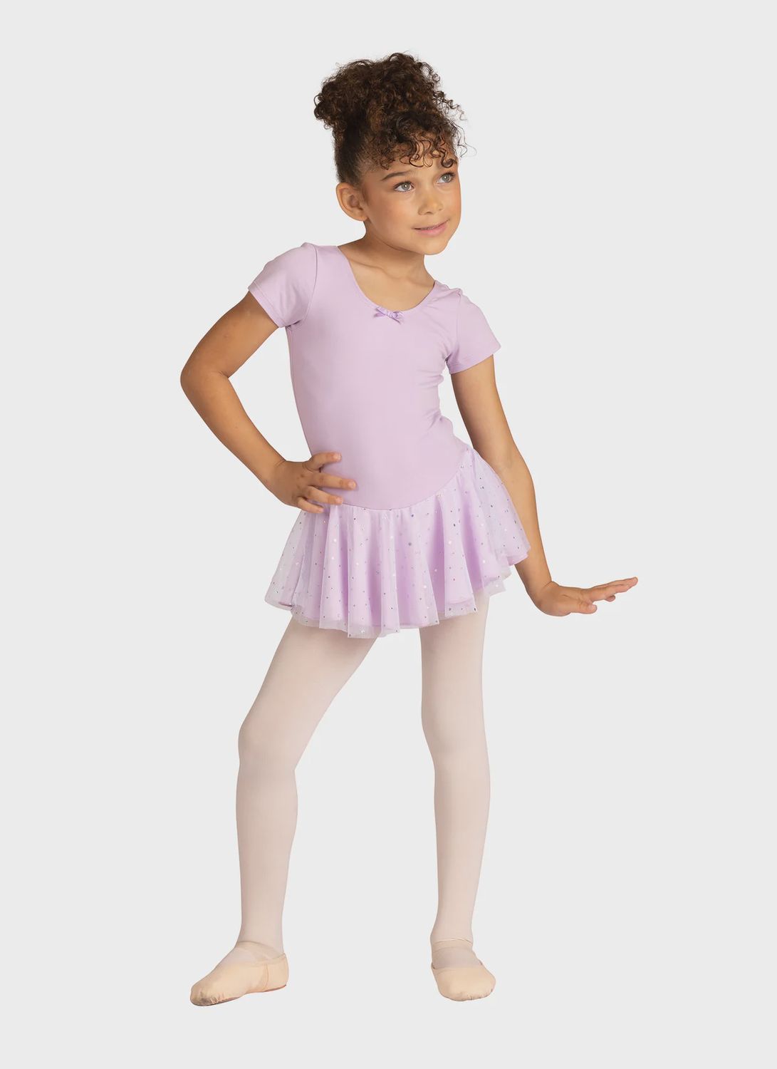 Child Madeline Glitter Skirt Short Sleeve Dress Leotard