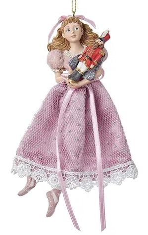 Clara in a Pink Dress with long bowOrnament