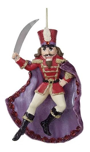 Nutcracker Prince in a Red Suit with Cape and Sword