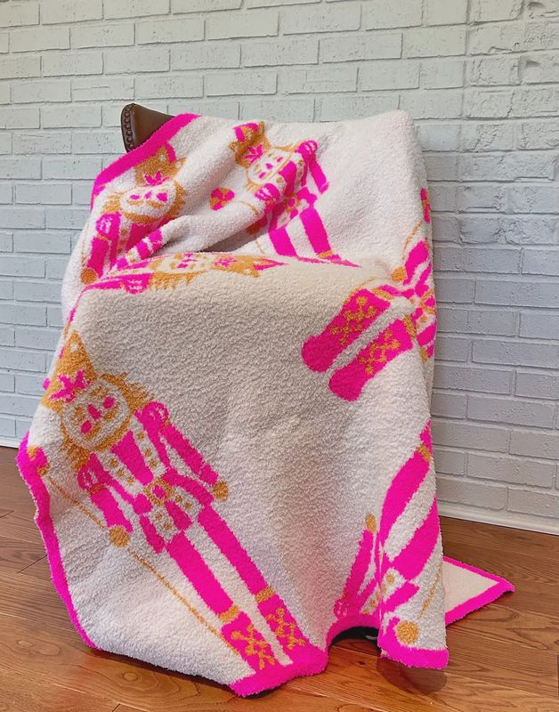 Pink Nutcracker Luxe Throw Blanket- Reversible