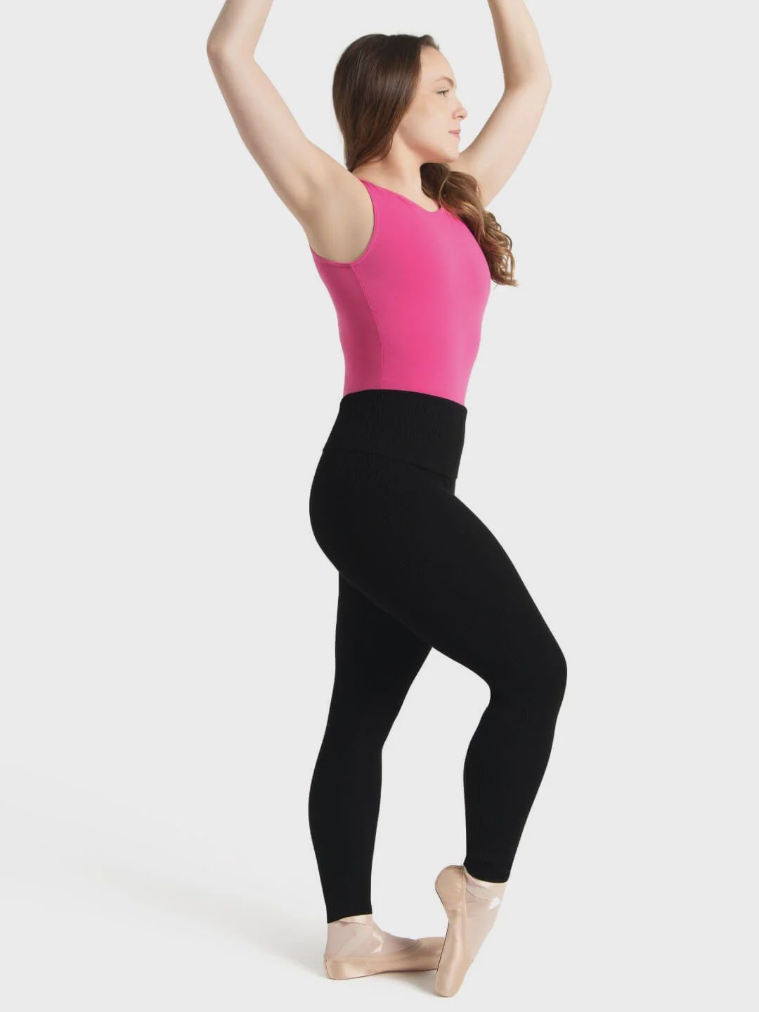 RIBBED SWEATER KNIT LEGGING, Color: Black, Size: XS