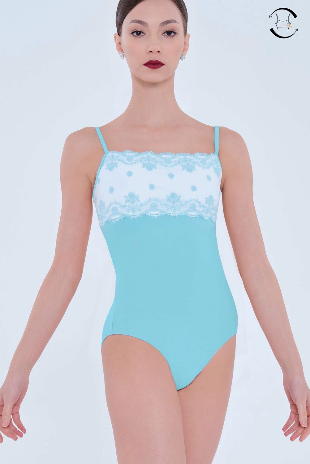 ETERNA Camisole Leotard w Embroidered Details