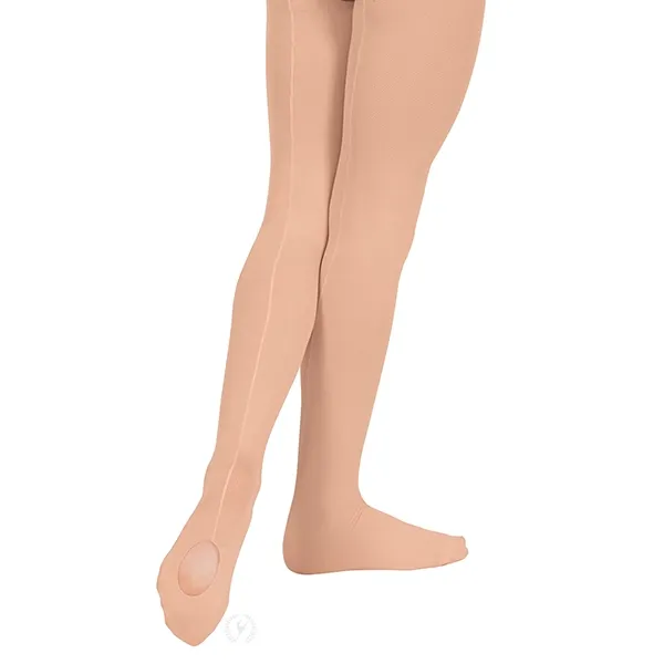 Eurotard Professional Mesh Back Seam Convertible Tights - Adult 219 -Ballet Pink, Color: Ballet Pink, Size: S/M