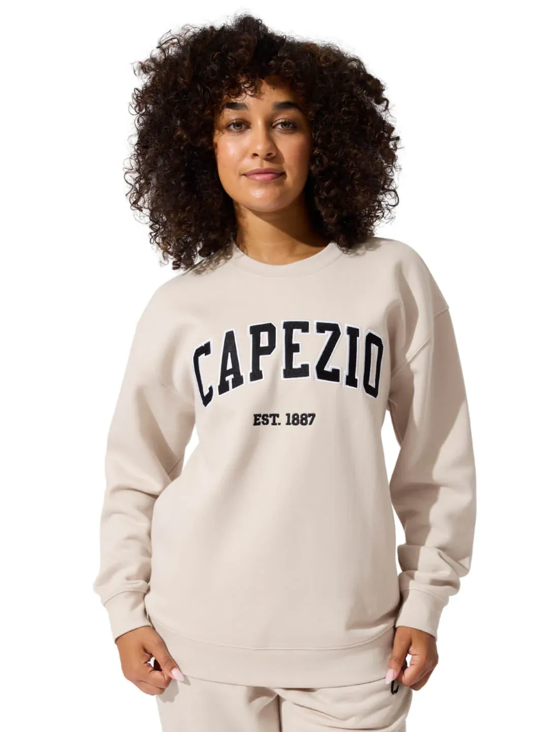Varsity Sweatshirt, Color: Oatmeal, Size: XS