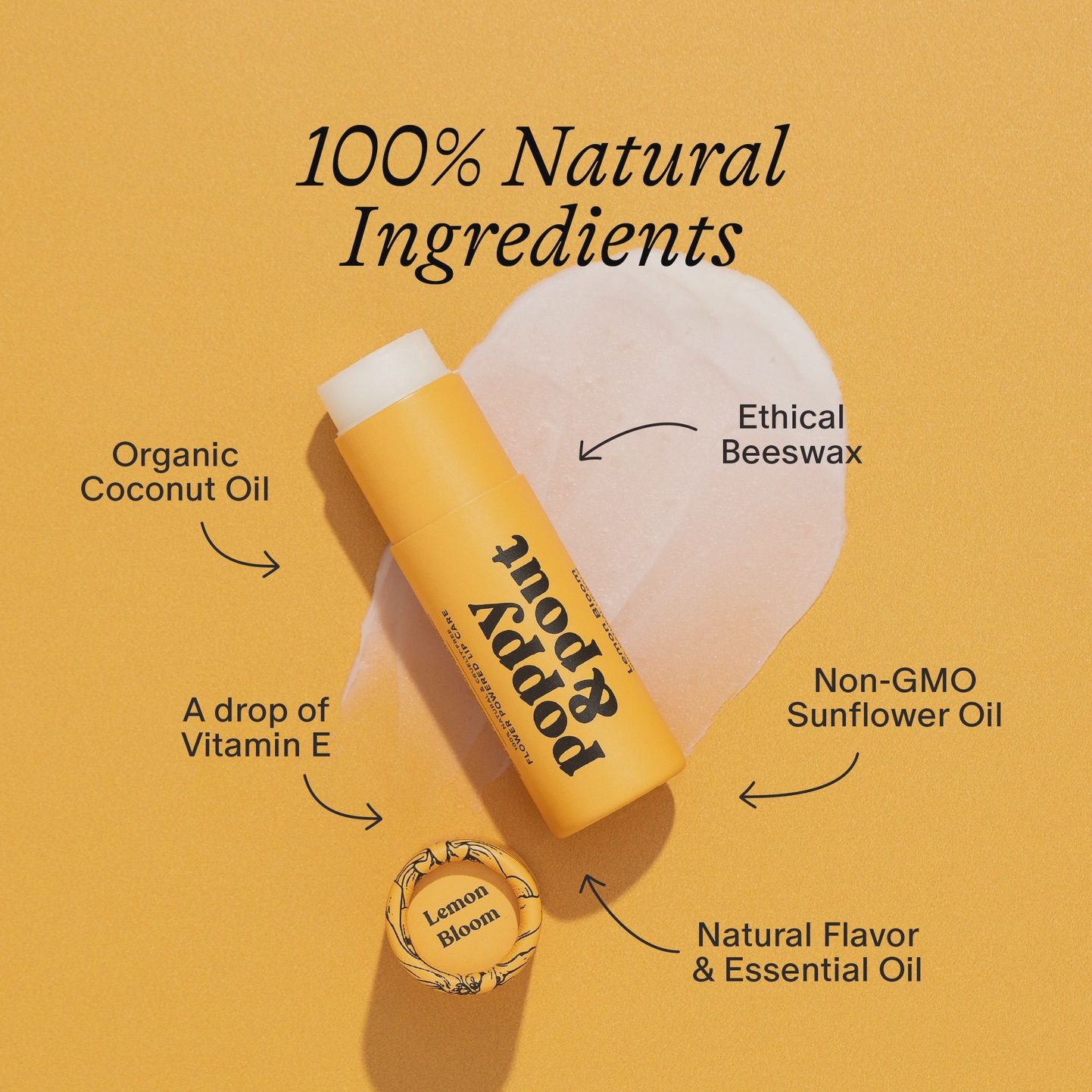 Lip Balm, Lemon Bloom-100% natural