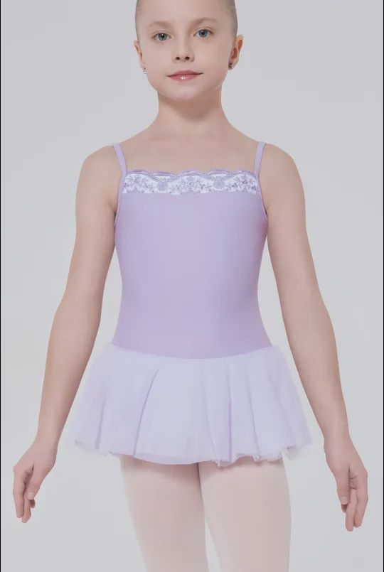 CHARME Child Dance Dress, Color: LILAC/WHITE, Size: 4/6