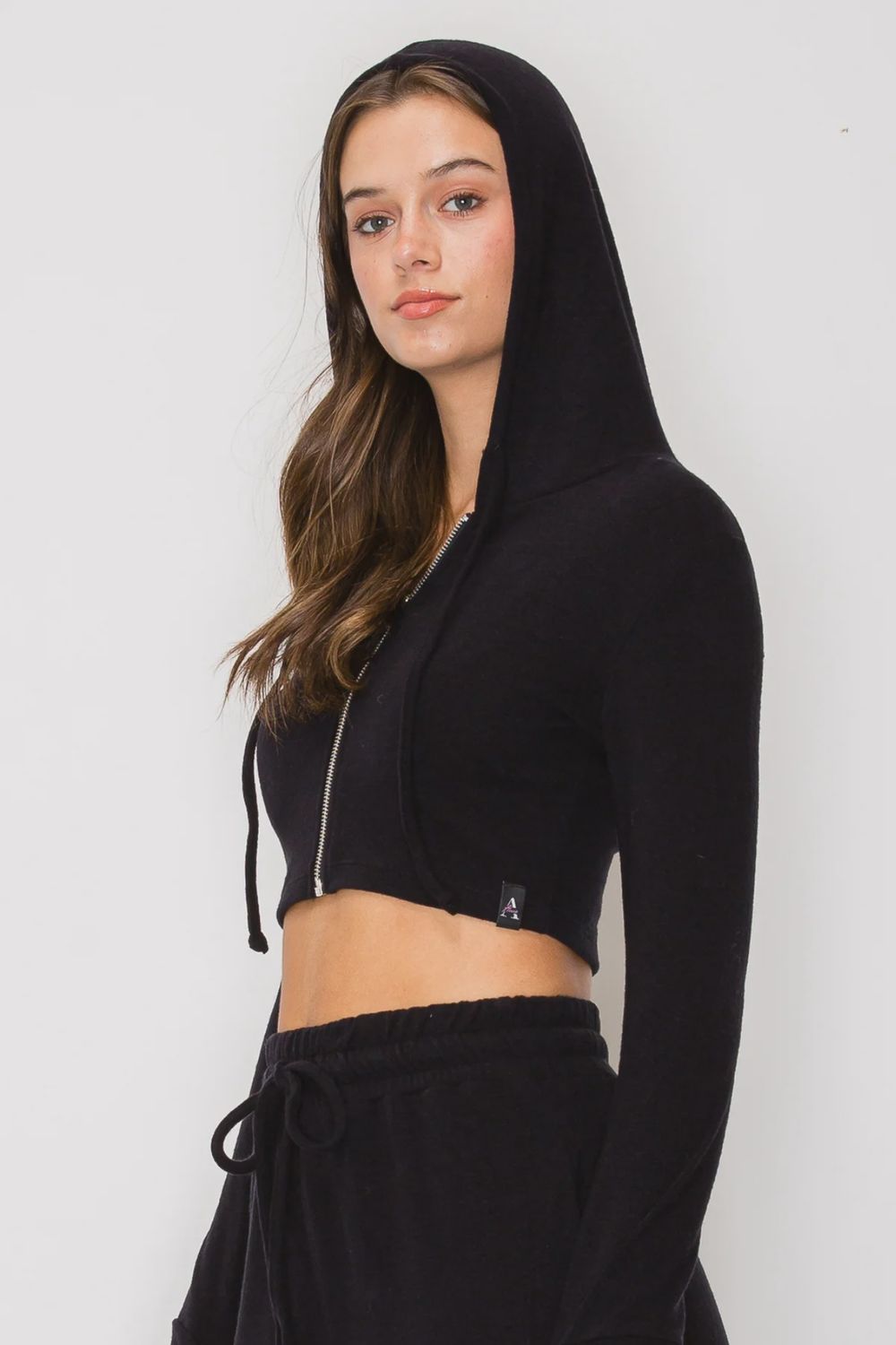 Anna Hoodie-Angora-blend/ One Size -Aluvie, Color: Black