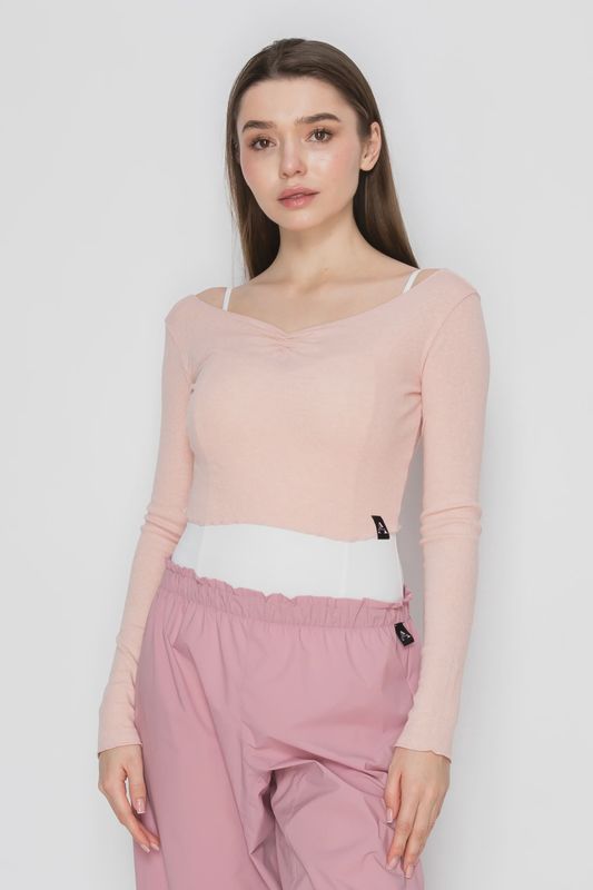 Lila Pinched Crop Top -Angora Blend