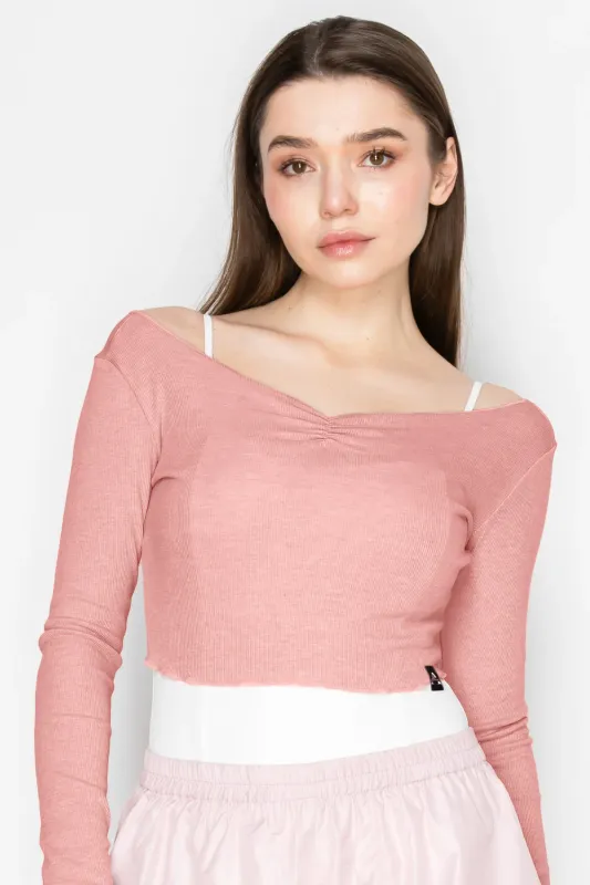 Lila Pinched Crop Top -Angora Blend