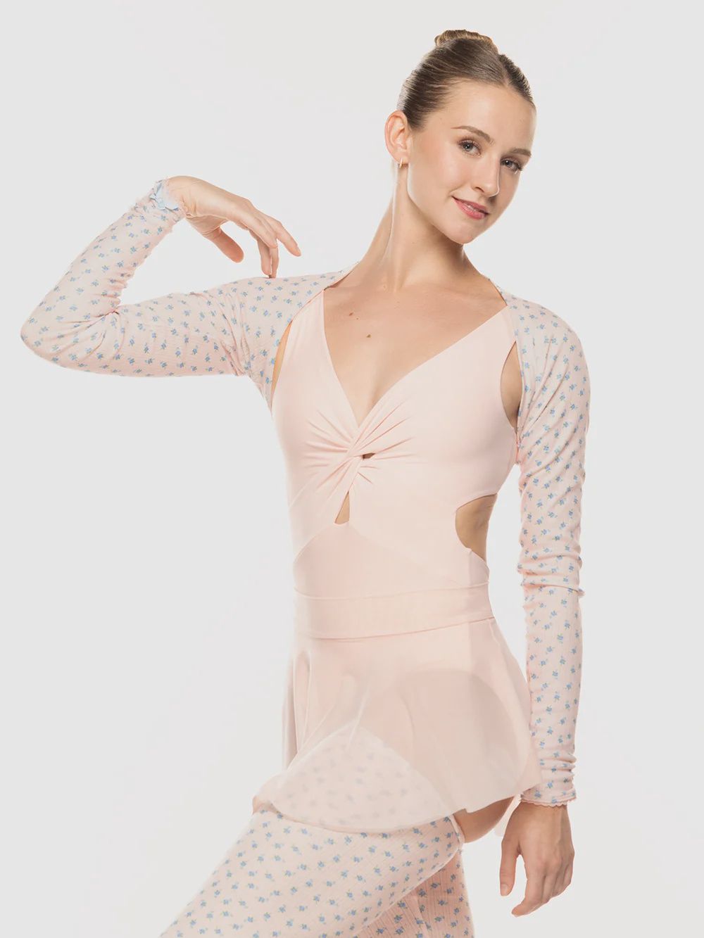 Shrug Knit Light Pink Pointelle