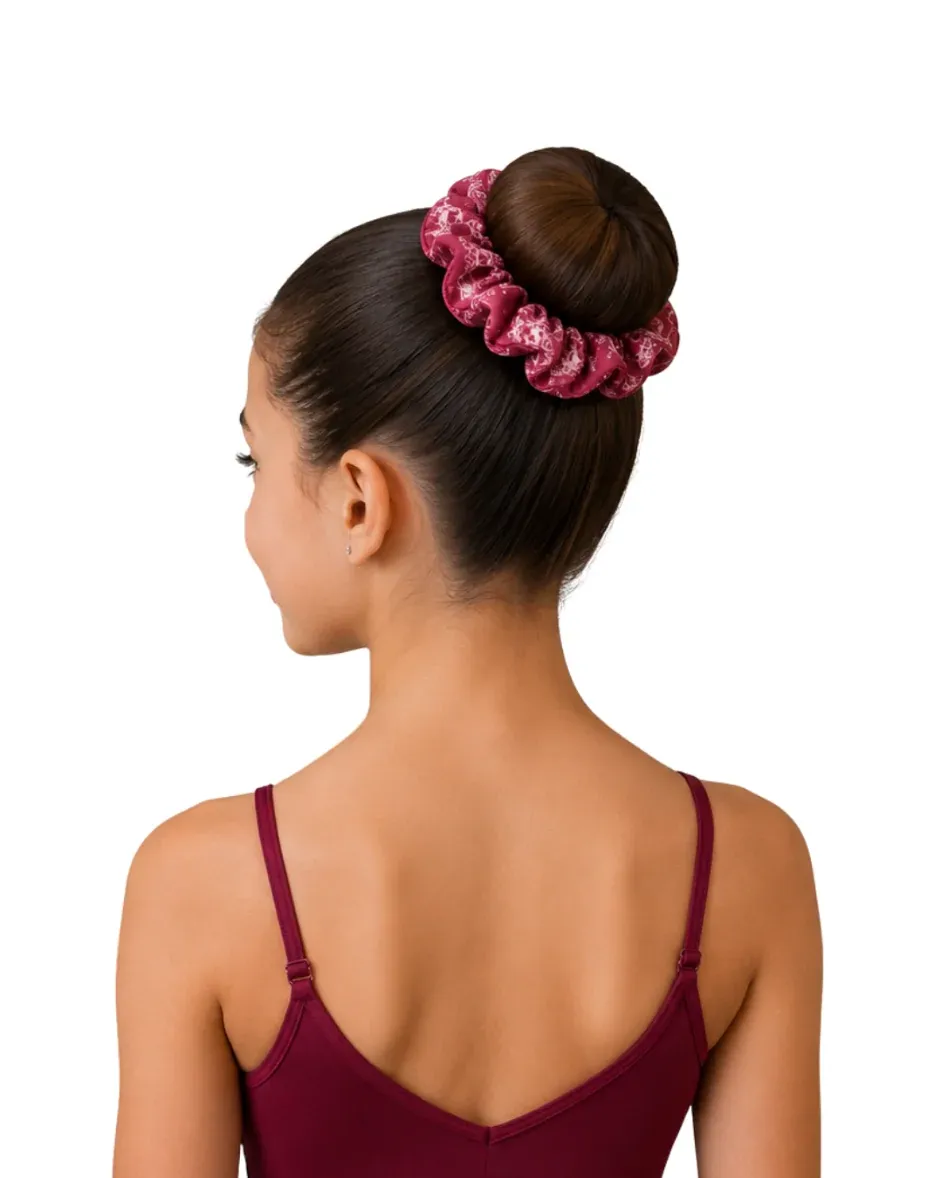 Nutcracker Ballerina Print Scrunchie, Color: Autumn Red