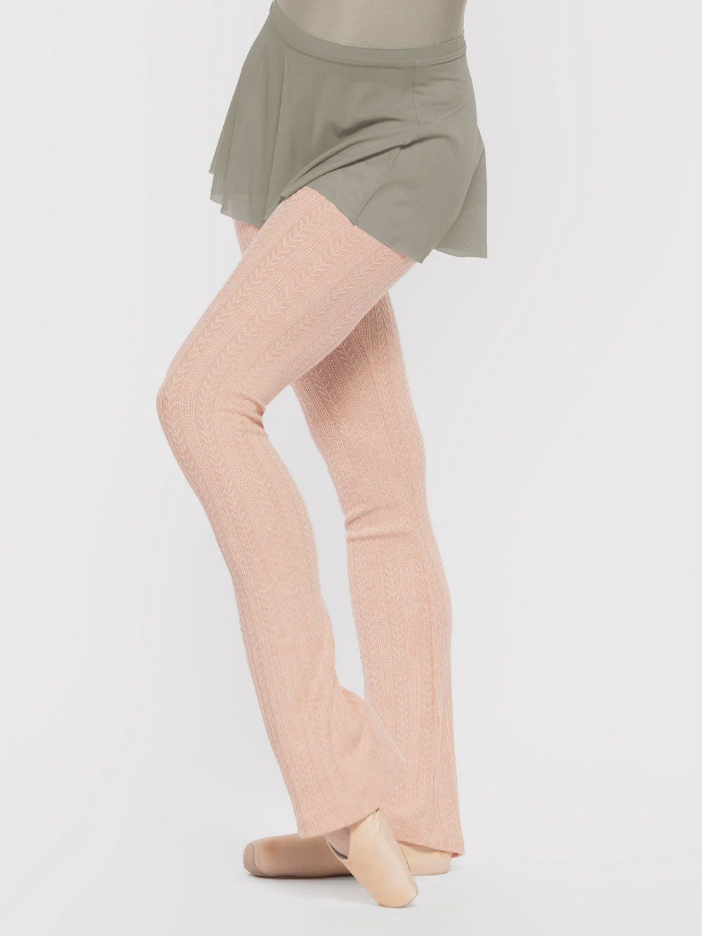 Thigh High Leg Warmers Arrow Knit, Color: Rosewater, Size: XS/S