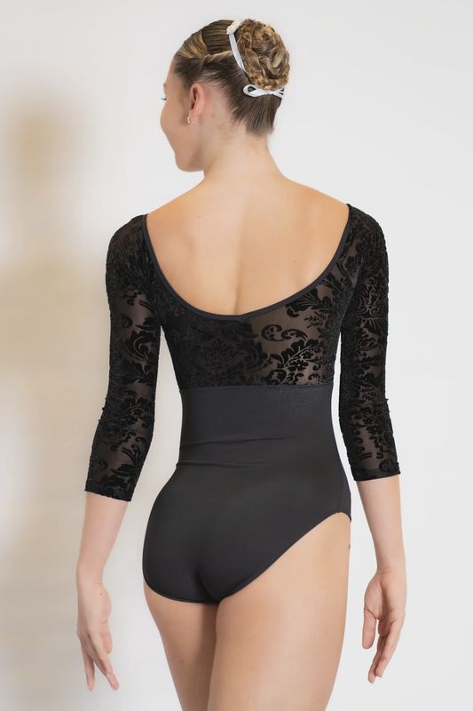 Genevieve Ricco Velvet Ebony 3/4 sleeve