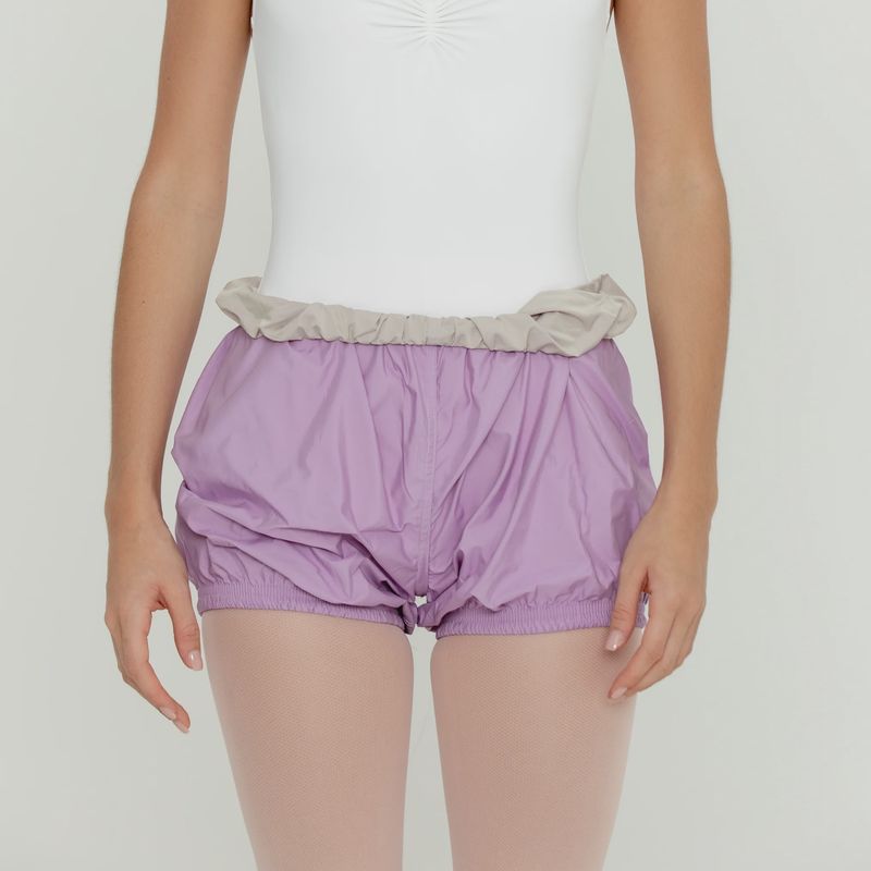Bullet Pointe -Reversible Parachute Shorts Lavender/Cream