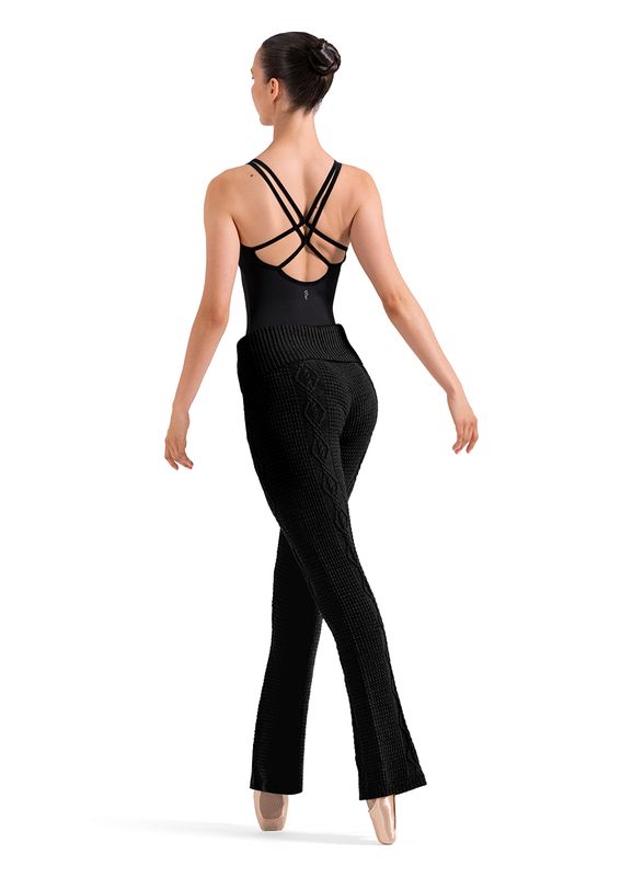 Knit Flare Pants -Black