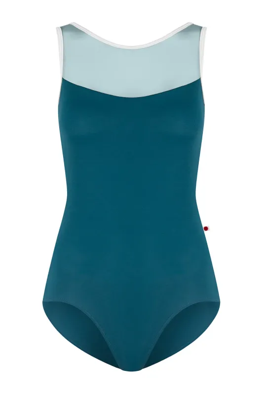 Yumiko MEAGAN Leotard -T-Zenith/Mesh Lagoon/T-White