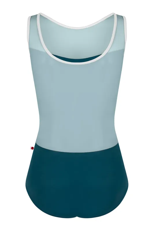 Yumiko MEAGAN Leotard -T-Zenith/Mesh Lagoon/T-White